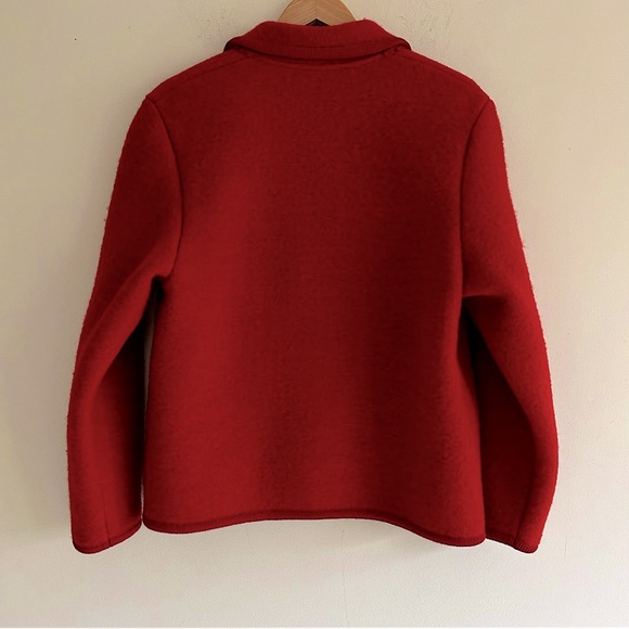 Geiger Vintage Red Boiled Wool Button Jacket Women's Size 8 - Picture 11 of 16